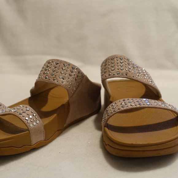 FITFLOP Novy Nude Crystal Jewel Slide Sandal - Picture 1 of 8